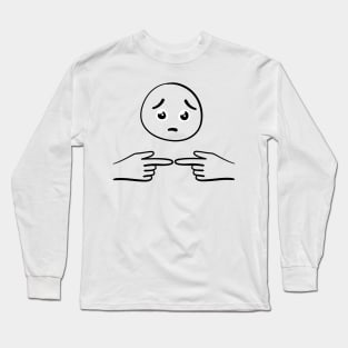 Shy Fingers and a Shy Face Long Sleeve T-Shirt